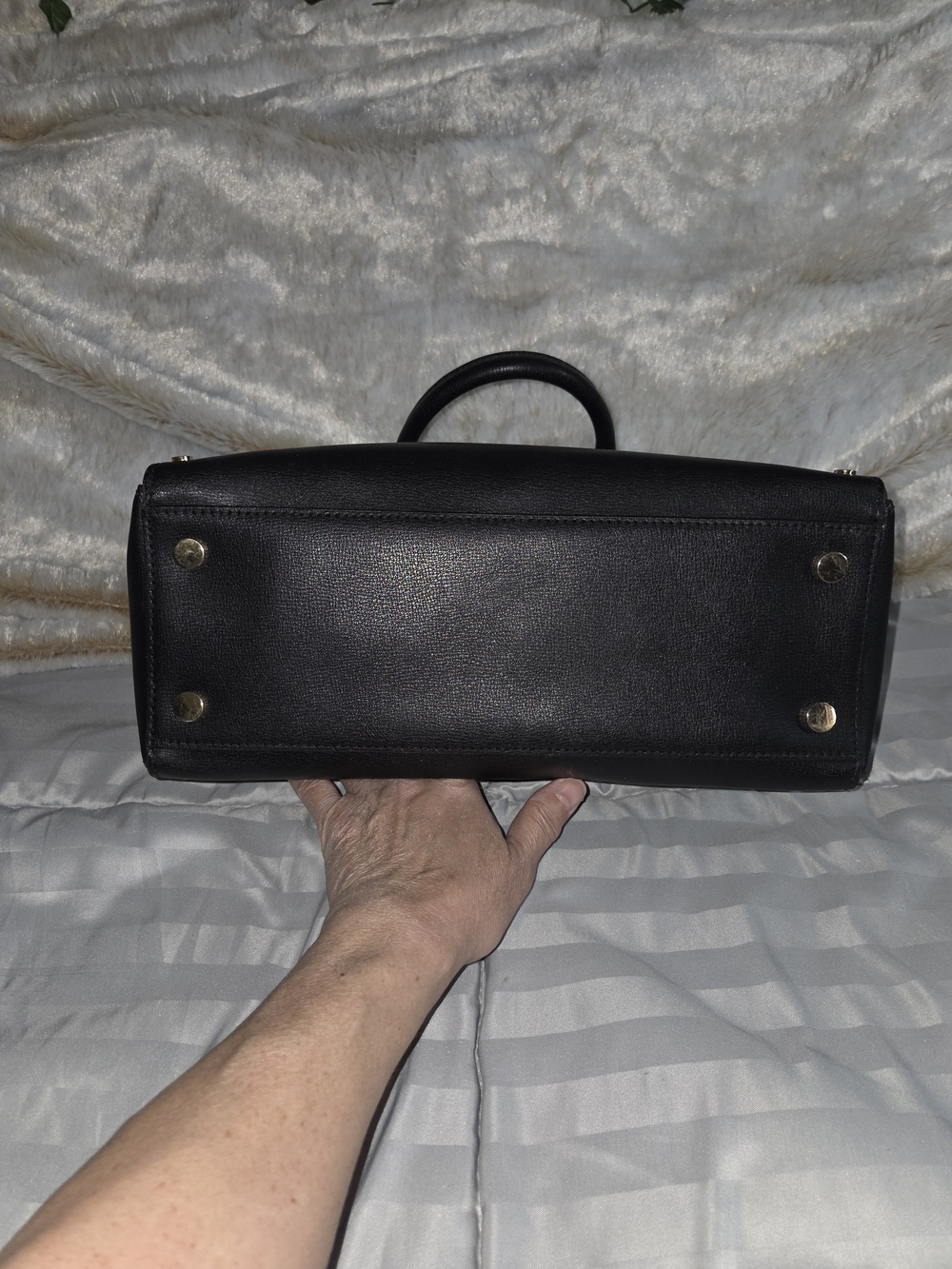 Michael Kors Sylvie Large Studded Leather Satchel - Picture 14 of 16